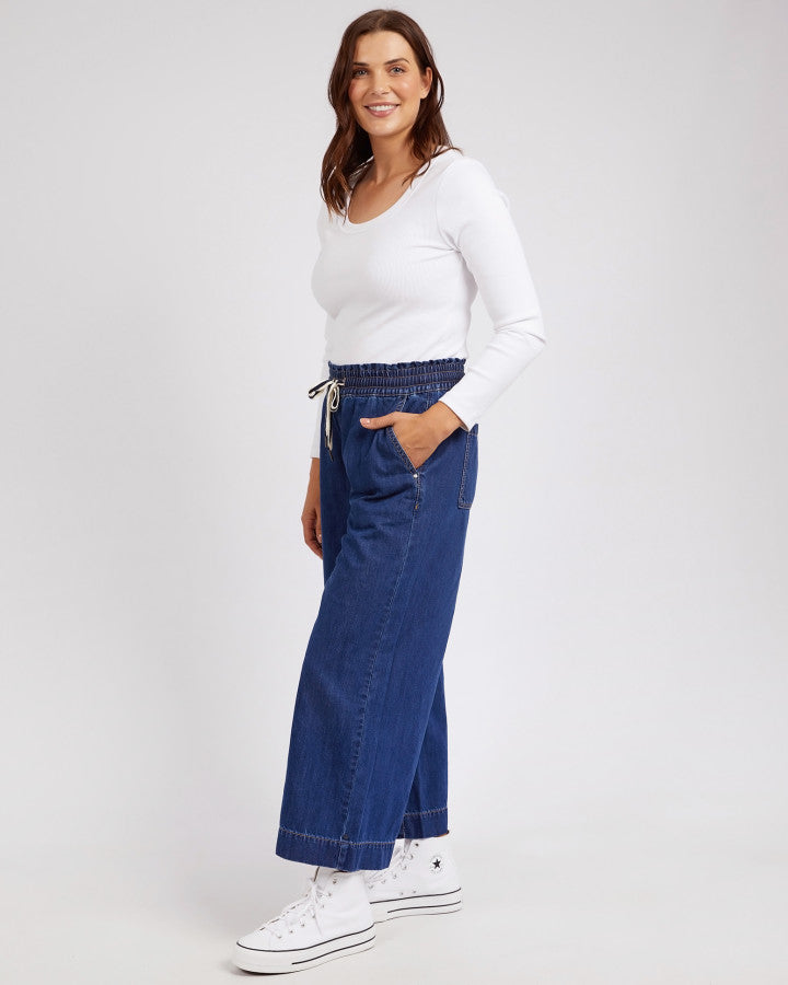PANT GRETA WIDE LEG - DARK BLUE WASH