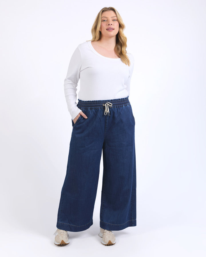 PANT GRETA WIDE LEG - DARK BLUE WASH