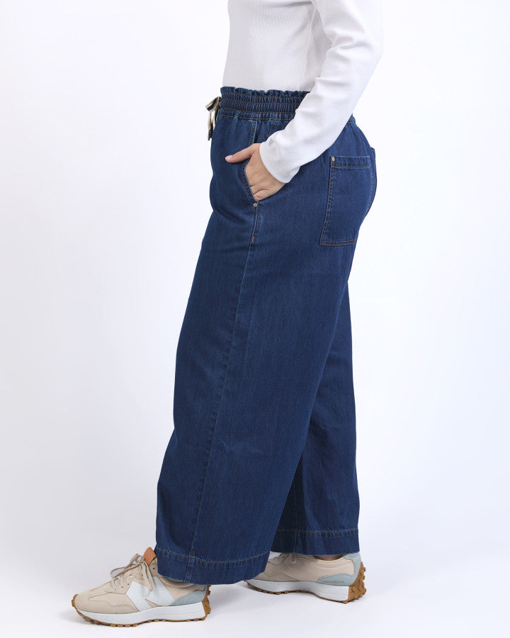 PANT GRETA WIDE LEG - DARK BLUE WASH