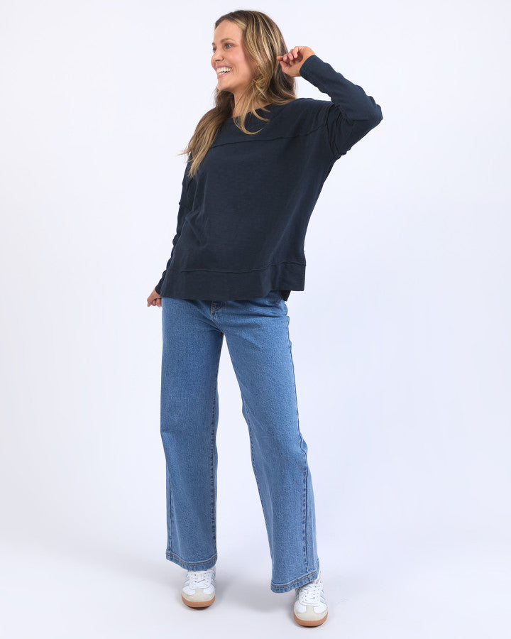TOP JAYNE THROW ON - NAVY