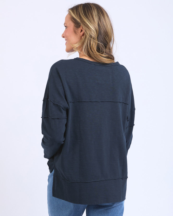 TOP JAYNE THROW ON - NAVY