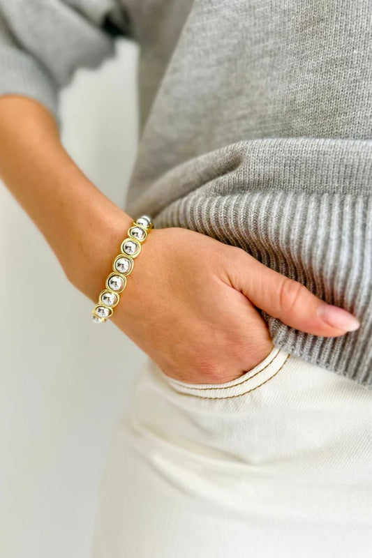 BRACELET STIRLING - GOLD & SILVER