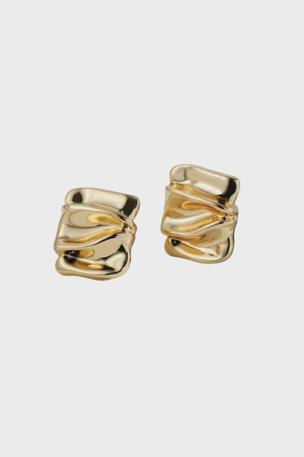 EARRINGS GOLD SCRUNCH STUDS