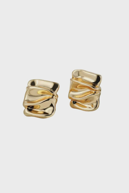 EARRINGS GOLD SCRUNCH STUDS