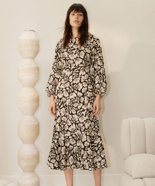 DRESS COYOTE LINEN MIDI PRINT