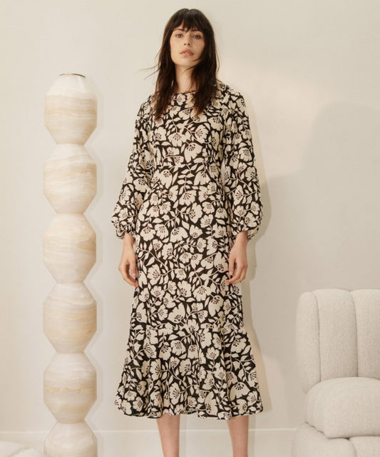 DRESS COYOTE LINEN MIDI PRINT