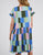 DRESS ODYSSEY - BLUE/GREEN PRINT