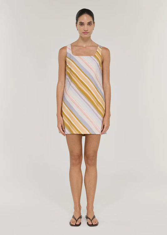 DRESS VEDA MINI - PASTEL STRIPE