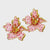 EARRINGS RA-RA PINK + RED FLOWER