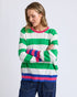 KNIT LONGSLEEVE REGGIE - GREEN/WHITE STRIPE