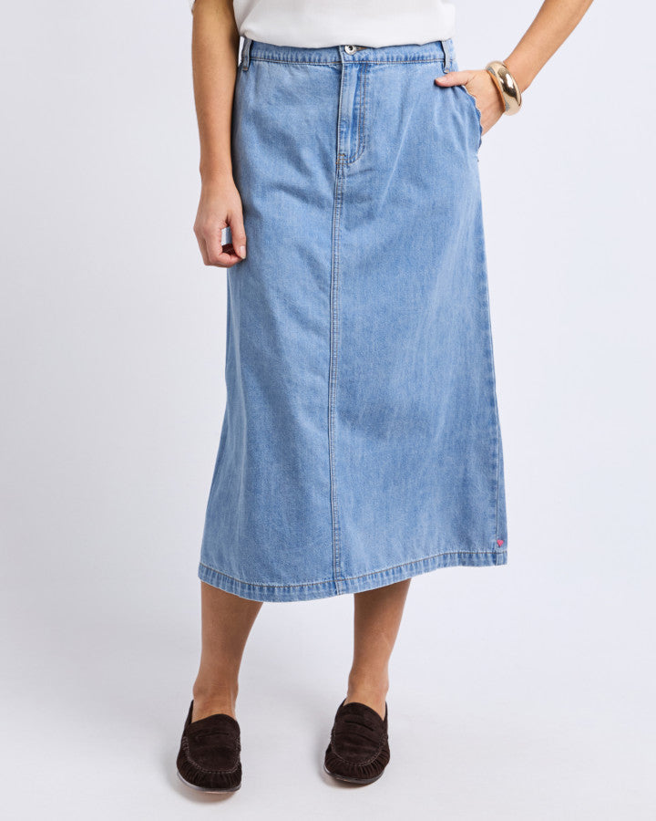 SKIRT DENIM SCALLOP EDGE
