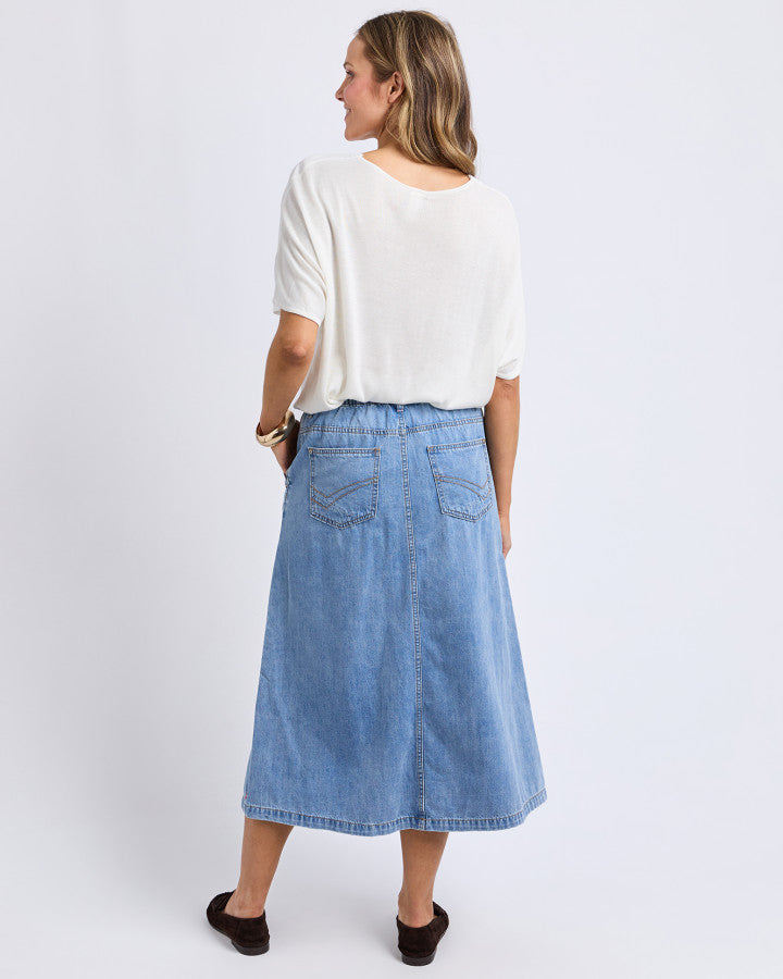 SKIRT DENIM SCALLOP EDGE
