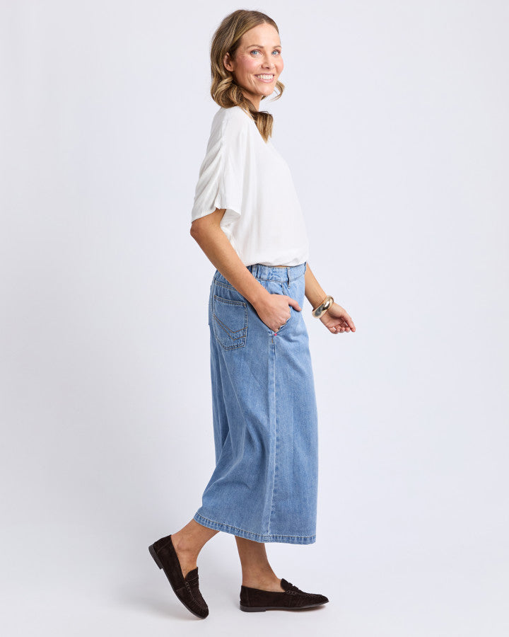 SKIRT DENIM SCALLOP EDGE