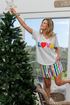 TEE V-NECK APPLIQUE LOVE - WHITE/MULTI