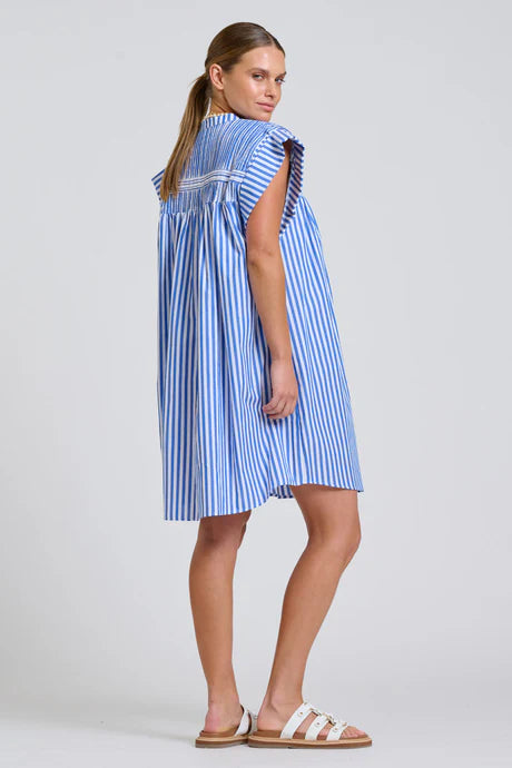DRESS BELLA - MID BLUE STRIPE