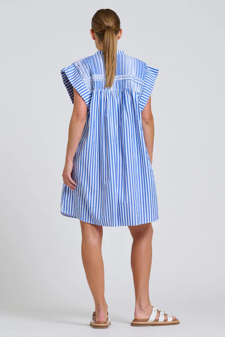 DRESS BELLA - MID BLUE STRIPE