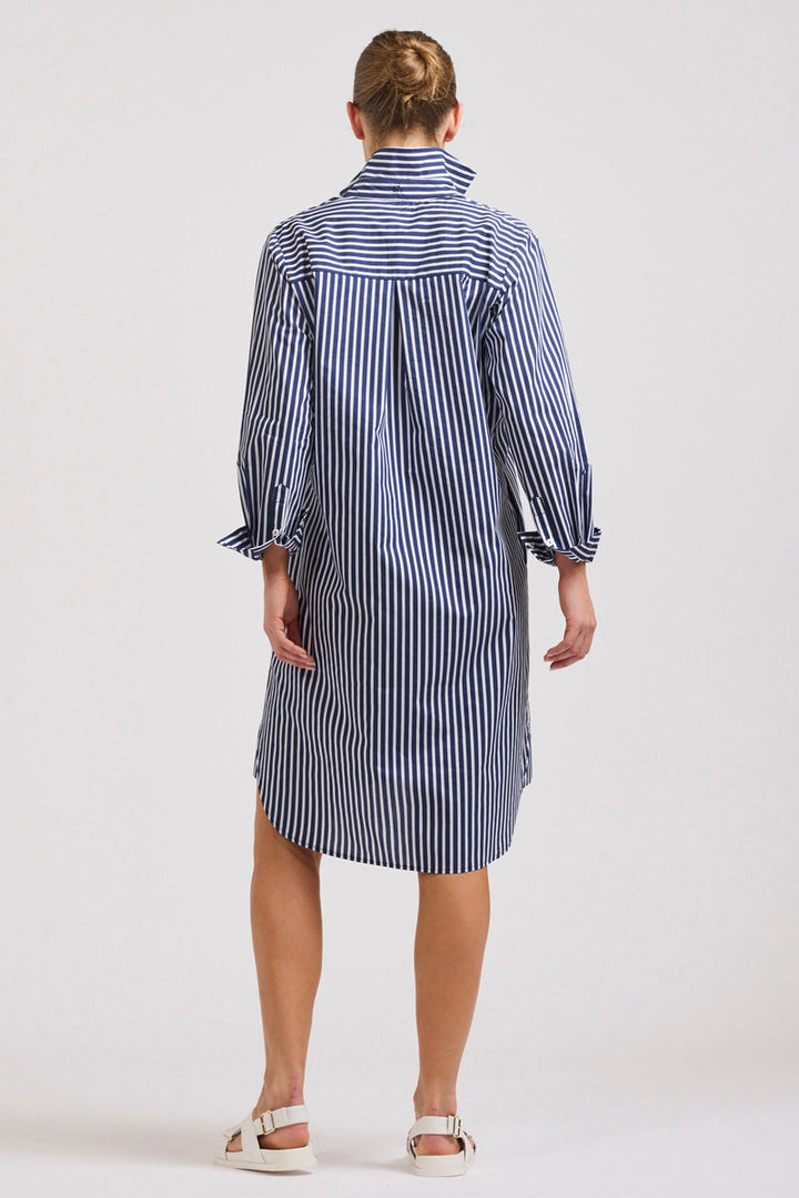 SHIRT DRESS CLASSIC COTTON - FRENCH NAVY STRIPE
