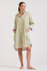 DRESS CLASSIC SHIRTDRESS - FLORAL/BLUE STRIPE TRIM