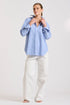 SHIRT ELODIE GIRLFRIEND - MID BLUE STRIPE