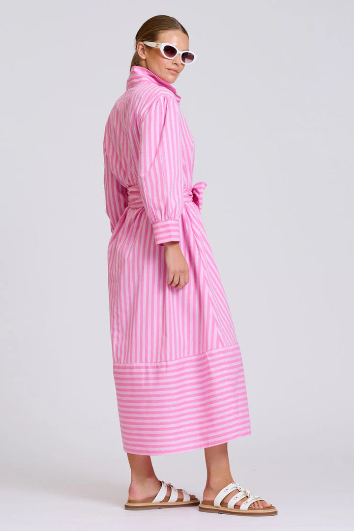 DRESS MARTHA - DOUBLE PINK STRIPE