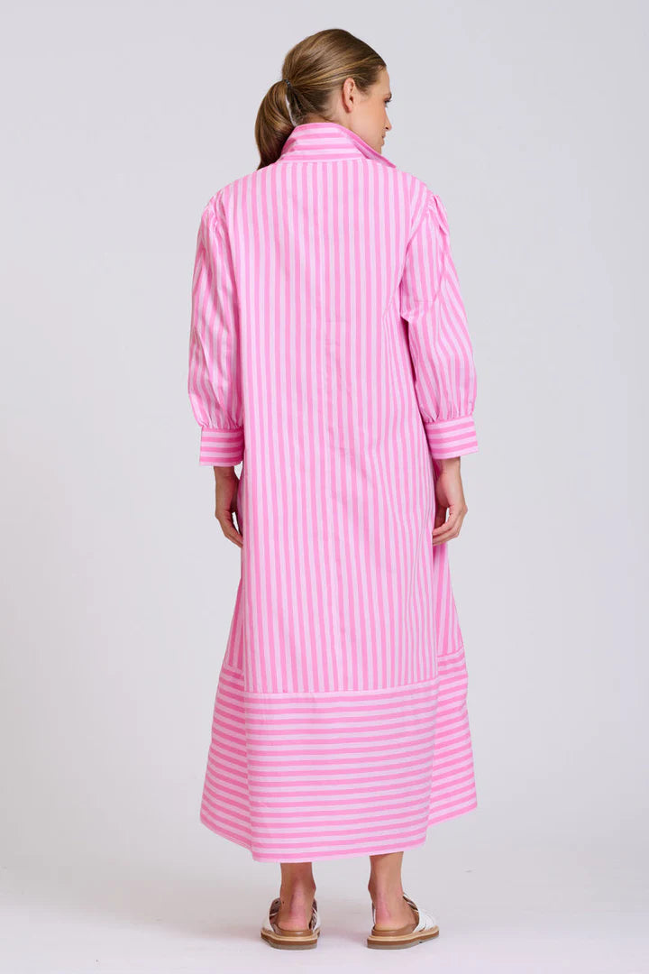 DRESS MARTHA - DOUBLE PINK STRIPE