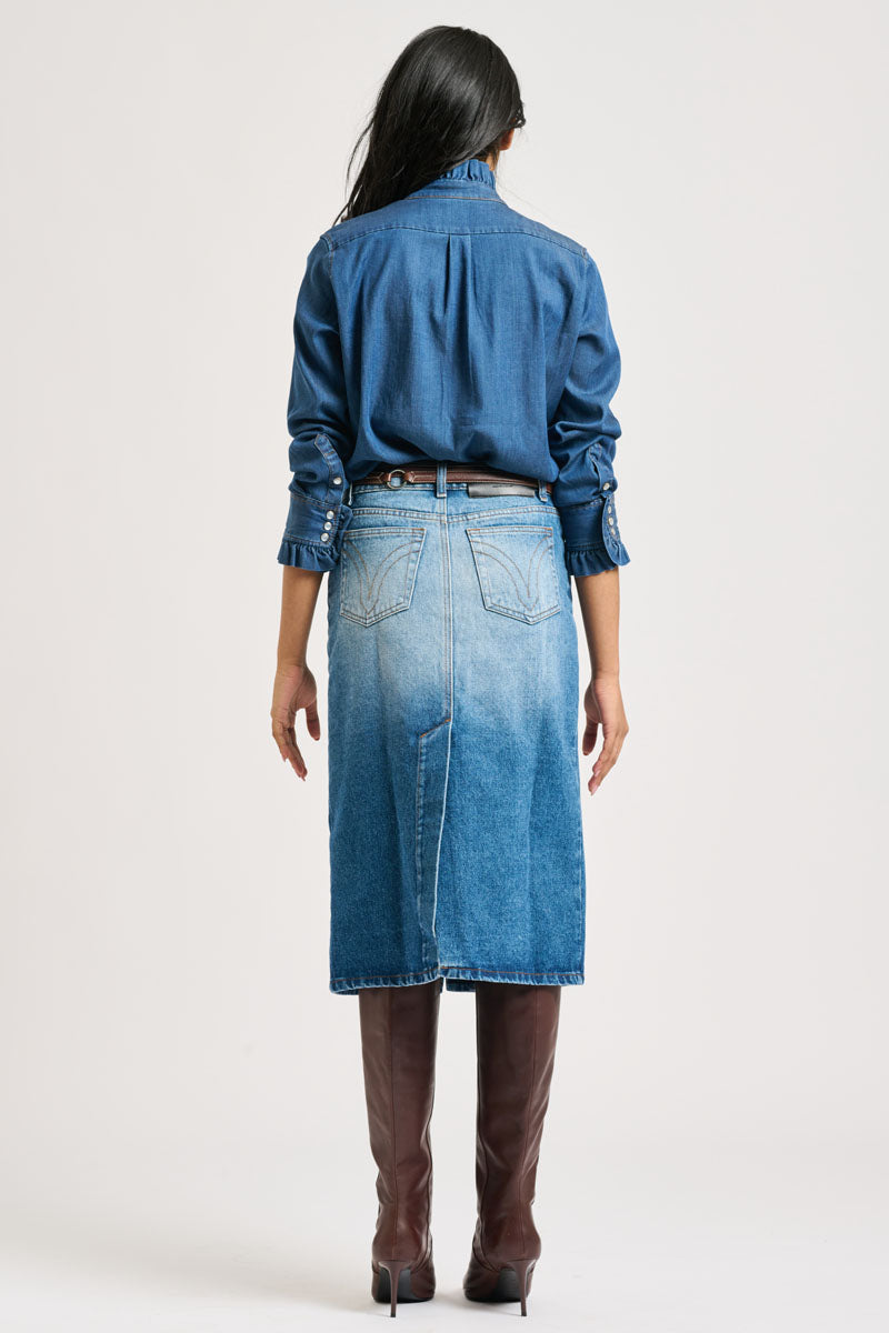 SHIRT OLIVIA DENIM FRILL