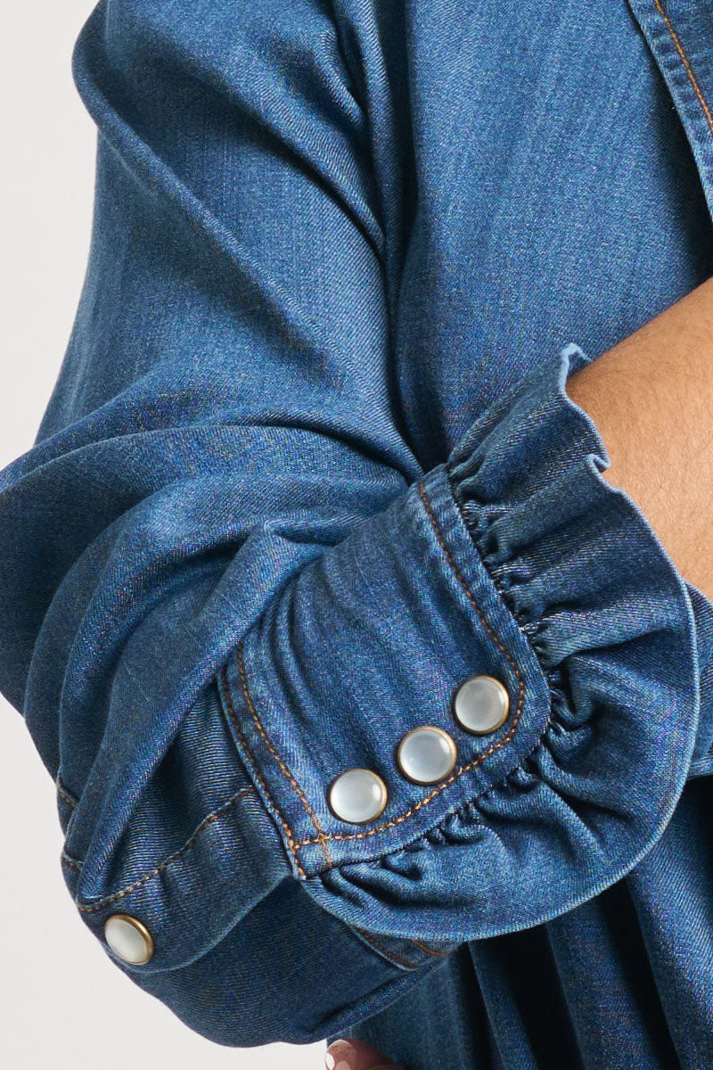 SHIRT OLIVIA DENIM FRILL