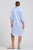 DRESS POPOVER SHIRTDRESS - WHITE & BLUE STIPE W/FLORAL TRIM