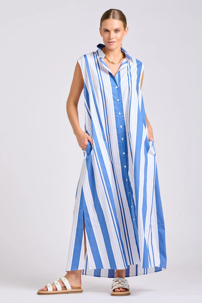 DRESS SABINE - AZURE RETRO STRIPE