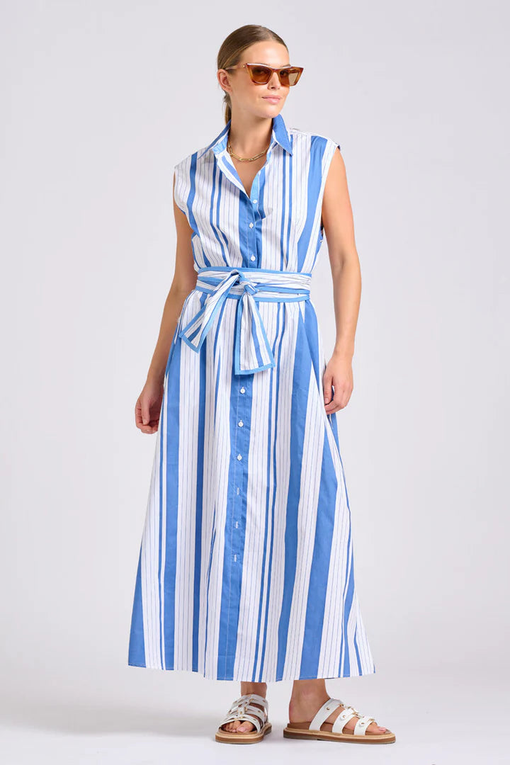 DRESS SABINE - AZURE RETRO STRIPE