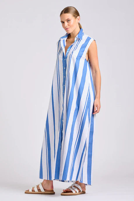 DRESS SABINE - AZURE RETRO STRIPE