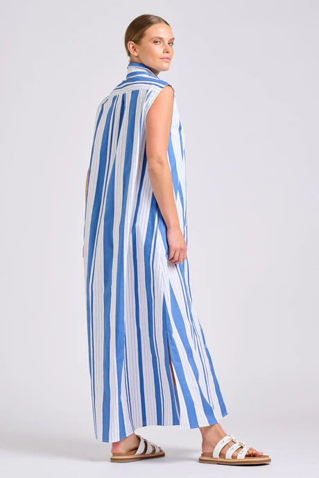 DRESS SABINE - AZURE RETRO STRIPE
