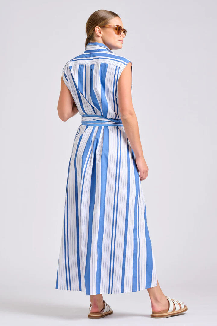 DRESS SABINE - AZURE RETRO STRIPE