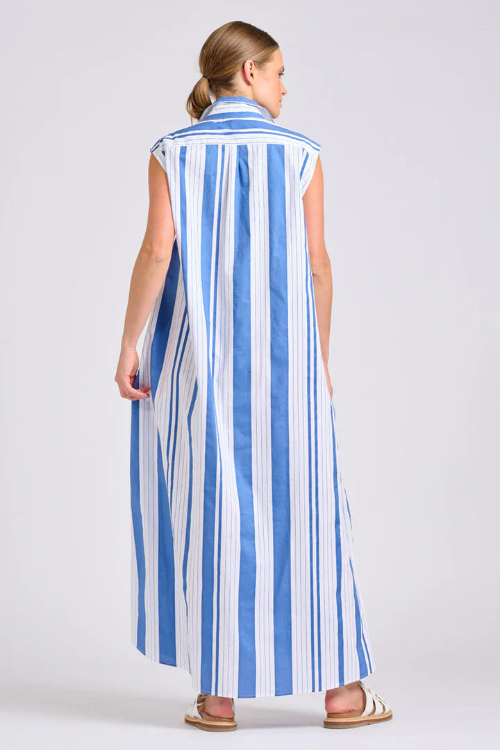 DRESS SABINE - AZURE RETRO STRIPE