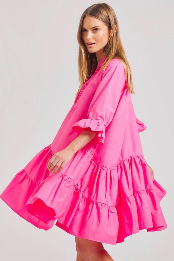 DRESS SINDY OVERSIZED - HOT PINK
