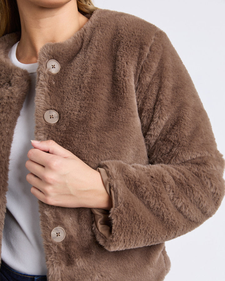 JACKET SOFIA FUR - MOCHA