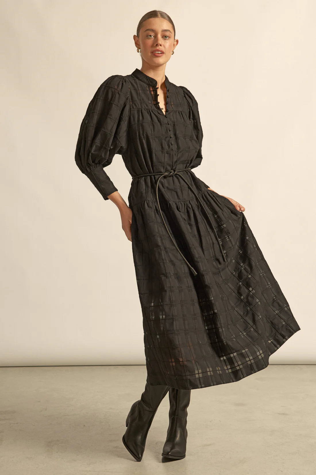 DRESS VESPER - BLACK CHECK
