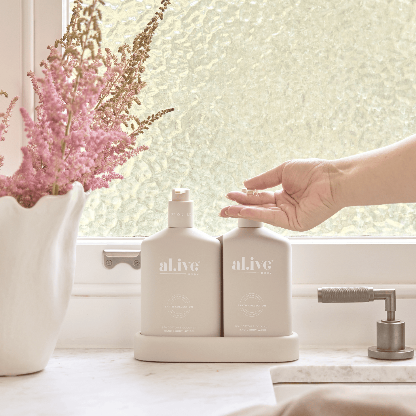 WASH & LOTION DUO + HAND CREAM GIFT SET - SEA COTTON & COCONUT