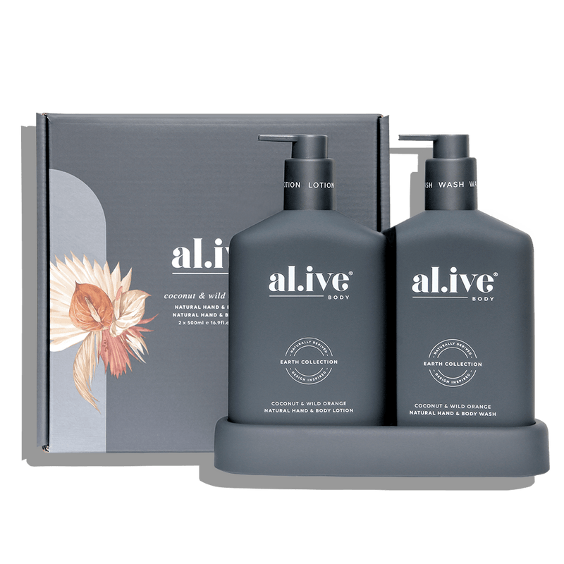 WASH & LOTION DUO + TRAY - COCONUT & WILD ORANGE