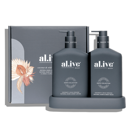 WASH & LOTION DUO + TRAY - COCONUT & WILD ORANGE