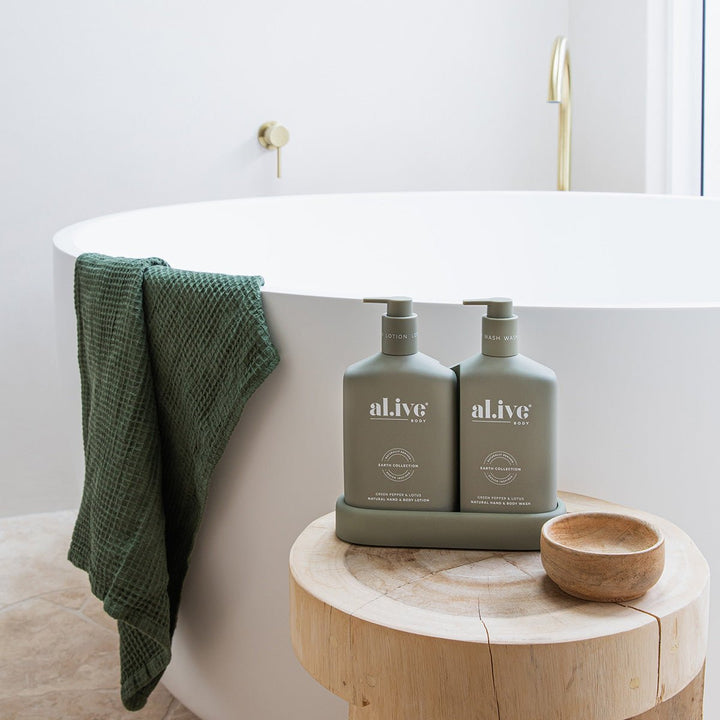 WASH & LOTION DUO + TRAY - GREEN PEPPER & LOTUS