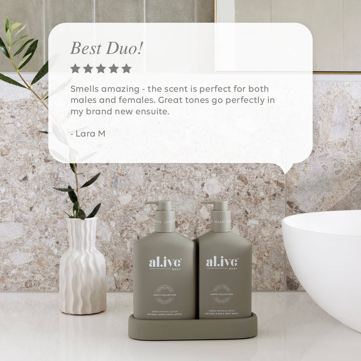 WASH & LOTION DUO + TRAY - GREEN PEPPER & LOTUS
