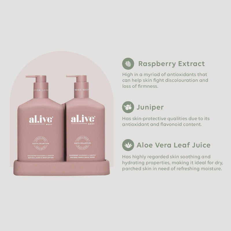 WASH & LOTION DUO + TRAY - RASPBERRY BLOSSOM & JUNIPER