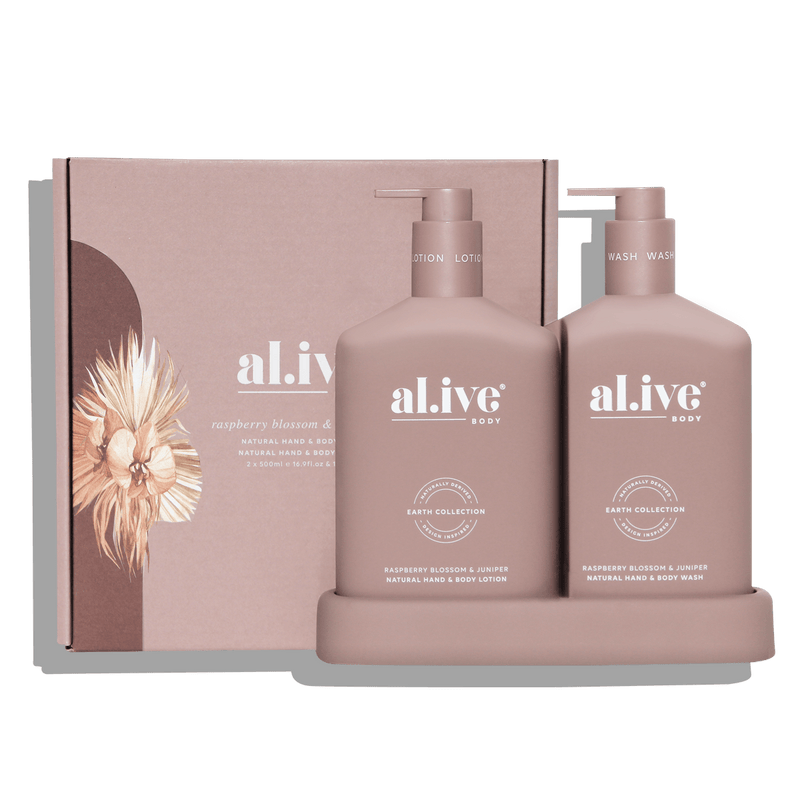 WASH & LOTION DUO + TRAY - RASPBERRY BLOSSOM & JUNIPER