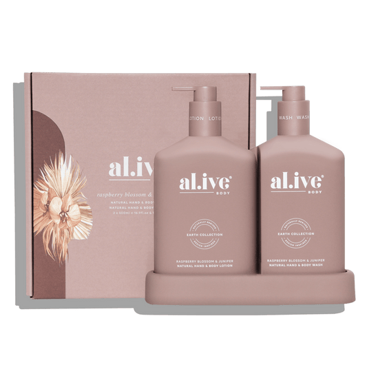 WASH & LOTION DUO + TRAY - RASPBERRY BLOSSOM & JUNIPER