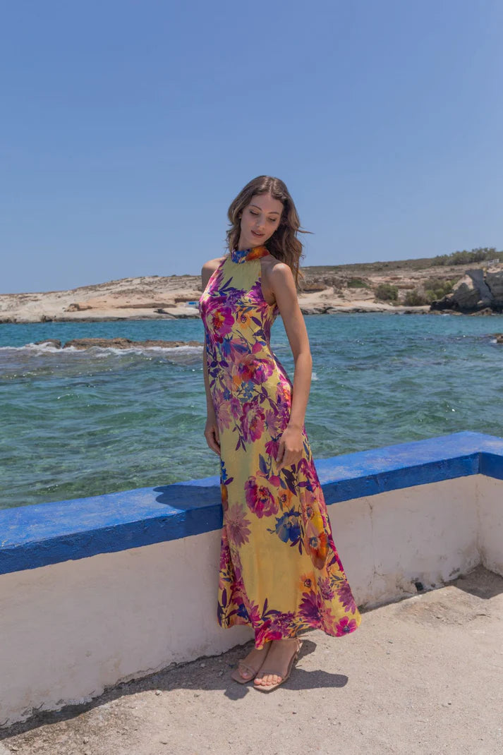DRESS MIA PLEATED MAXI