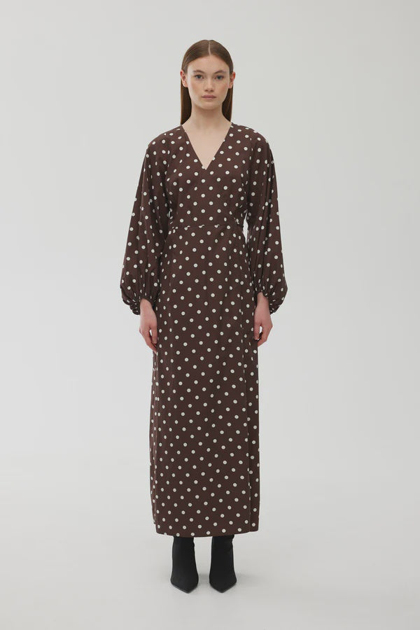DRESS INES WRAP MAXI - DOTTY