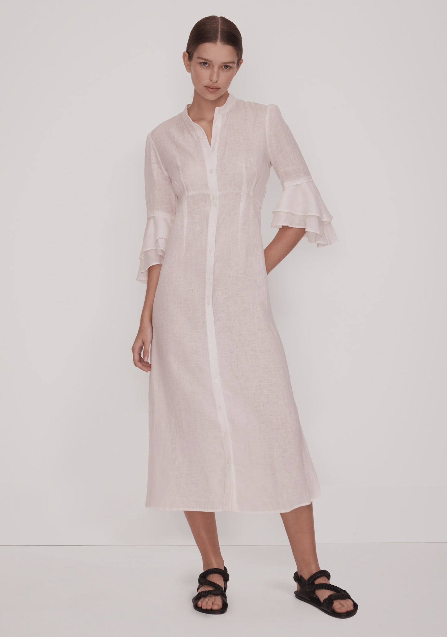 DRESS ELLISON LINEN - WHITE