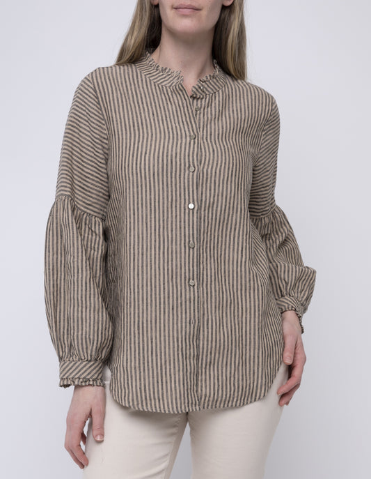 BLOUSE STRIPE LINEN